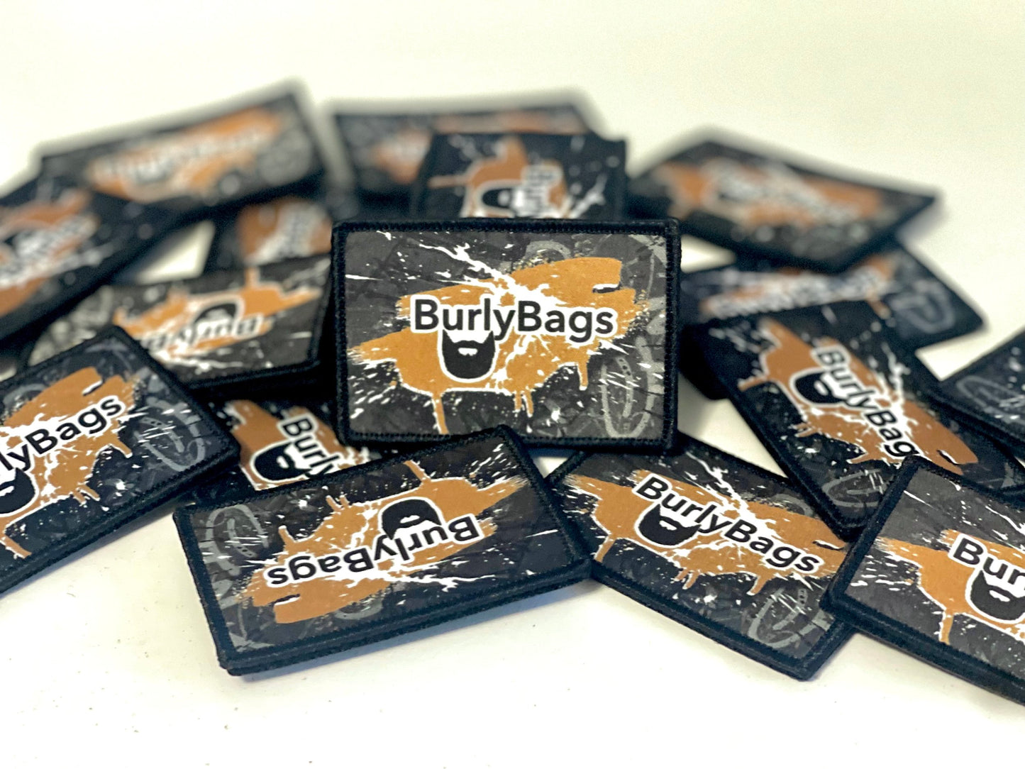 Burly Bags Graffiti Logo Patch Black and Gold