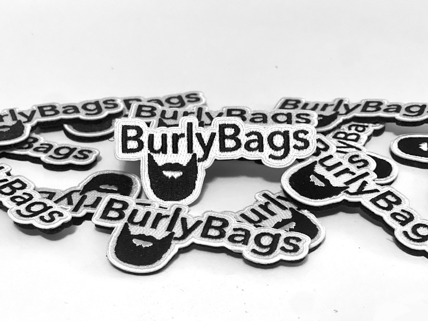 Burly Bags Embroidered Logo Patch Black/White